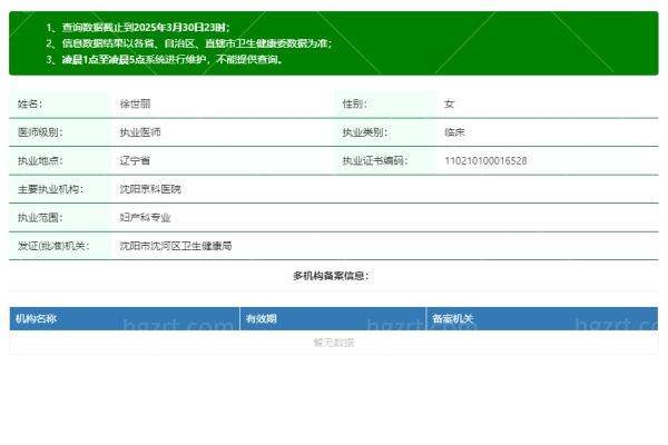 徐世丽医生口碑评价：